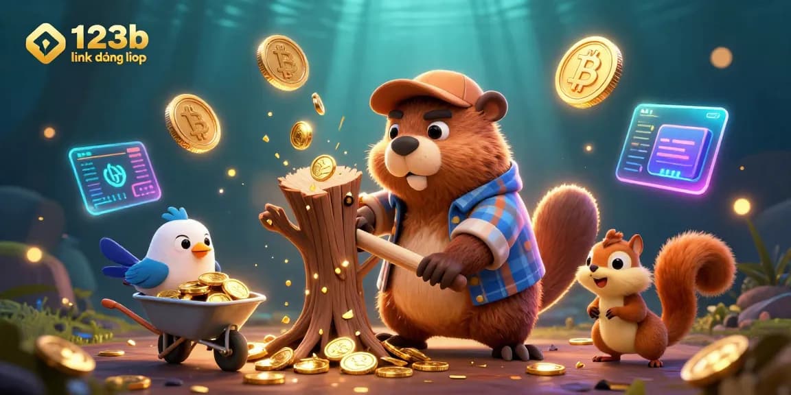 Engage with thrilling games at 123b link đăng nhập, featuring a vibrant 3D casino illustration.