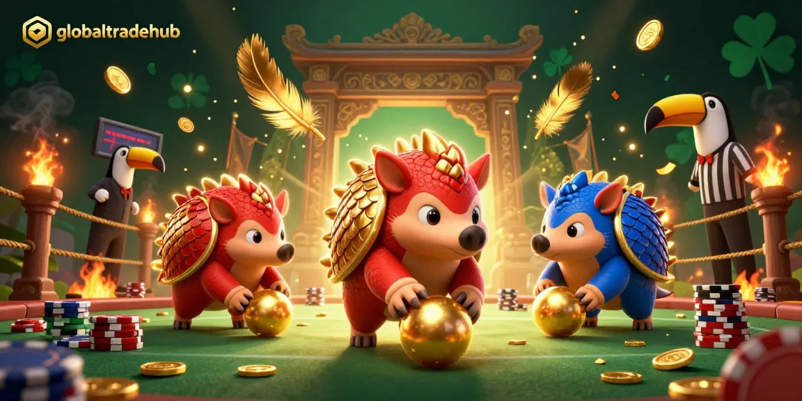 Experience thrilling gameplay at globaltradehub with rival pangolins in a vibrant casino showdown