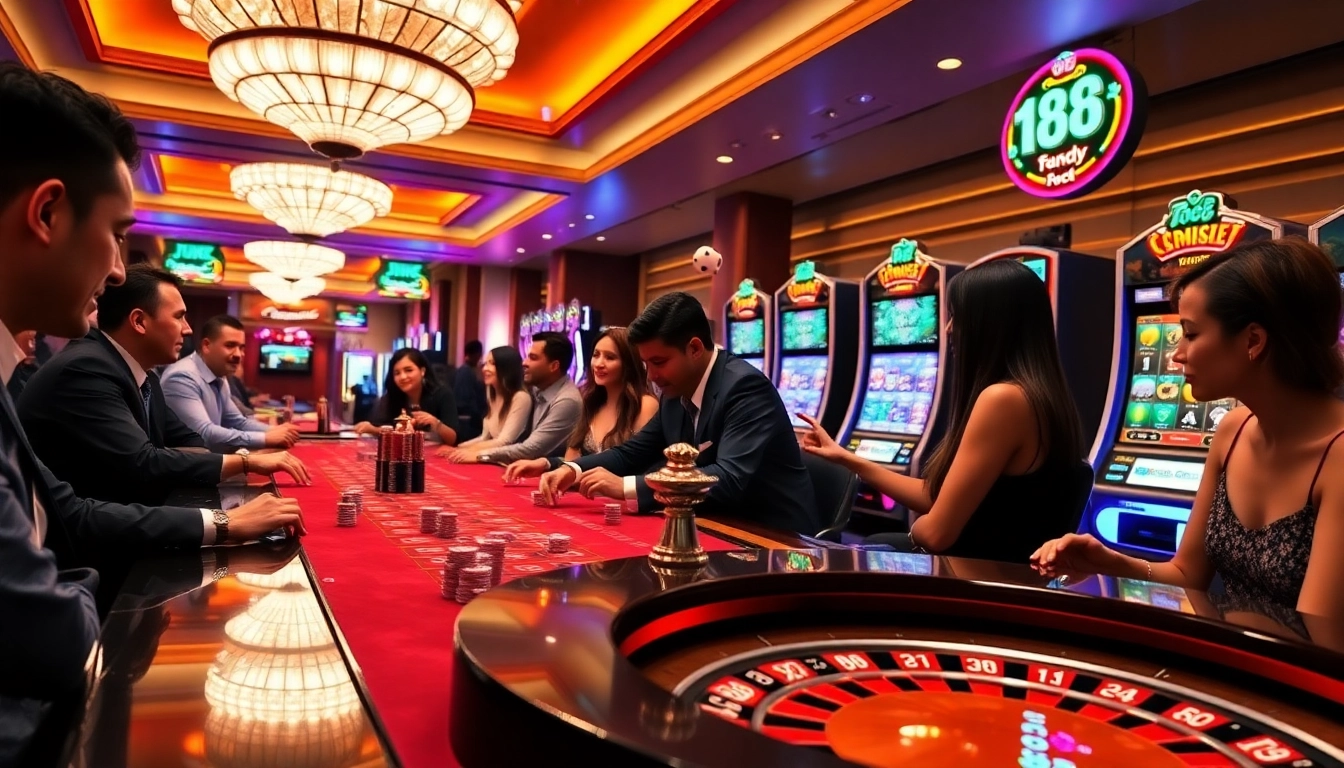 Experience thrilling casino action at Jun88's vibrant gaming table.