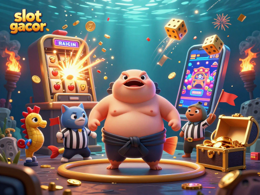 Menangkan slot gacor dengan ilustrasi kasino 3D yang penuh warna dan elemen menarik.