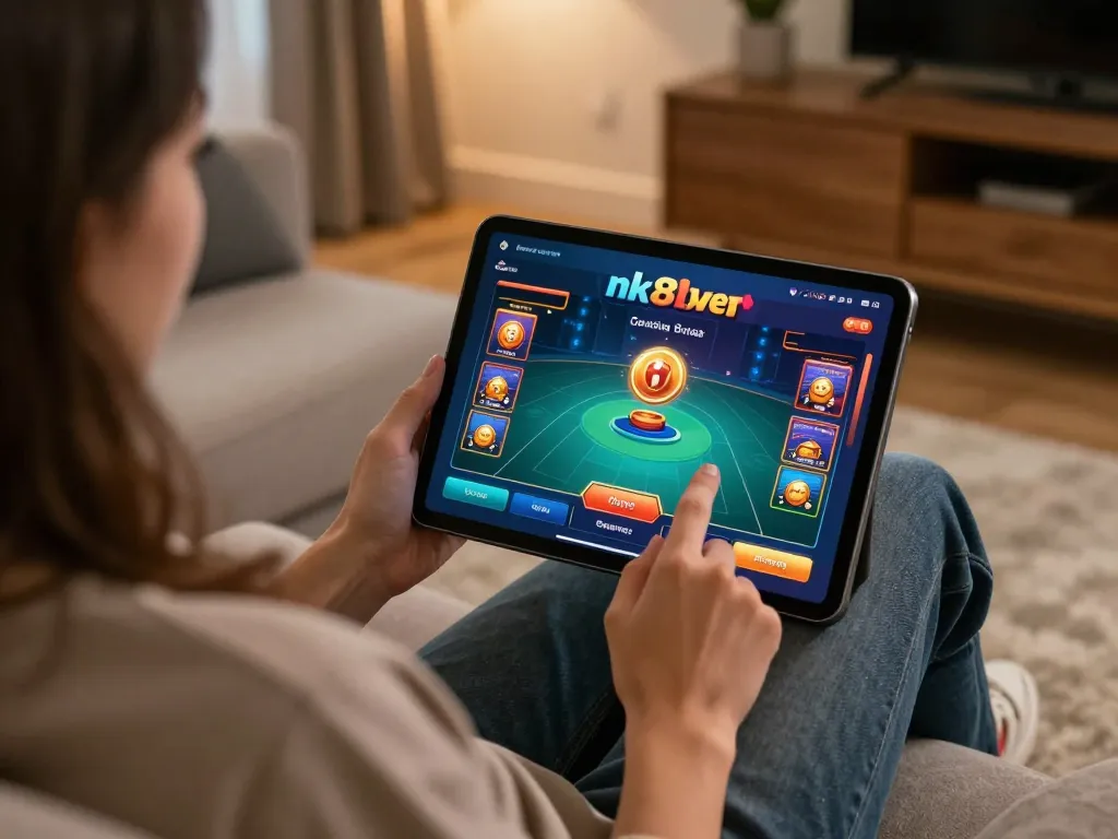 Engage in online gaming with nk88 bet on a cozy tablet setup showcasing betting excitement