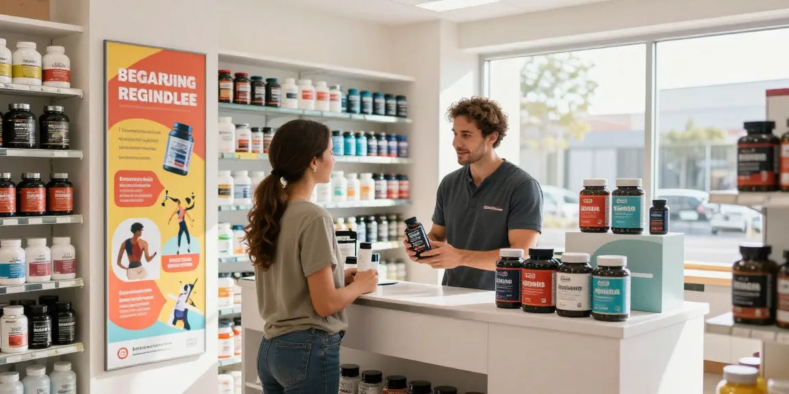 Driada Medical Shop featuring knowledgeable staff assisting customers with high-quality supplements and anabolic products.