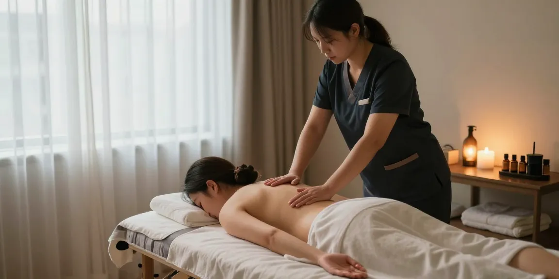 검단출장안마을 제공하는 전문가의 마사지 씬, 편안한 분위기로 휴식을 선사하는 장면.