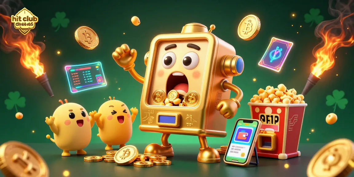 Experience excitement at hit club chính thức as a golden slot machine celebrates a big win with coins bursting forth.