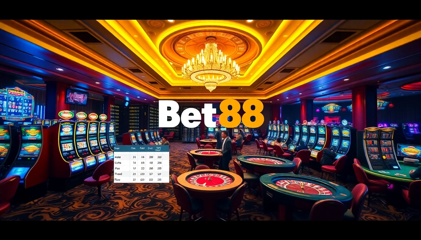 Experience the excitement of betting at Bet88 com with vibrant casino elements and gaming interfaces.
