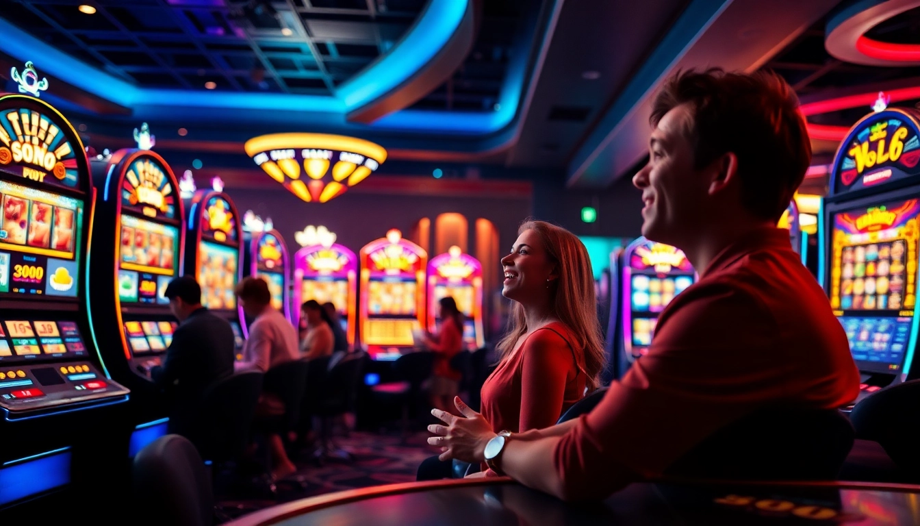Menangkan Slot Depo 5000 di mesin slot dengan suasana kasino yang penuh semangat.