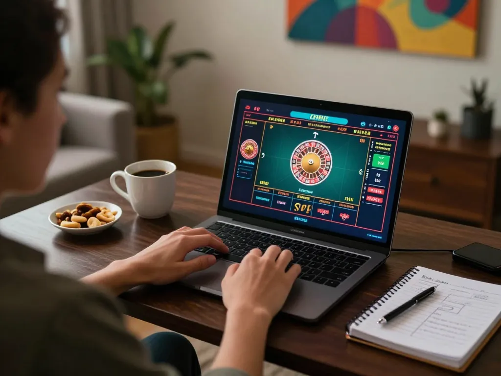 Engaged user enjoying live dealer games on RR88 Auction platform, showcasing excitement and strategy.