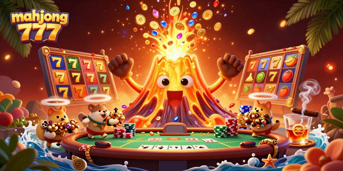 Experience the thrill of mahjong 777 with dynamic slot reels, treasures, and vibrant casino elements.
