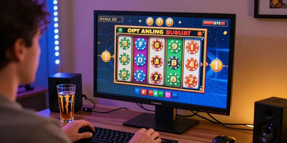Exciting gaming moment featuring a player on slot depo 5k platform with vibrant slot reels.