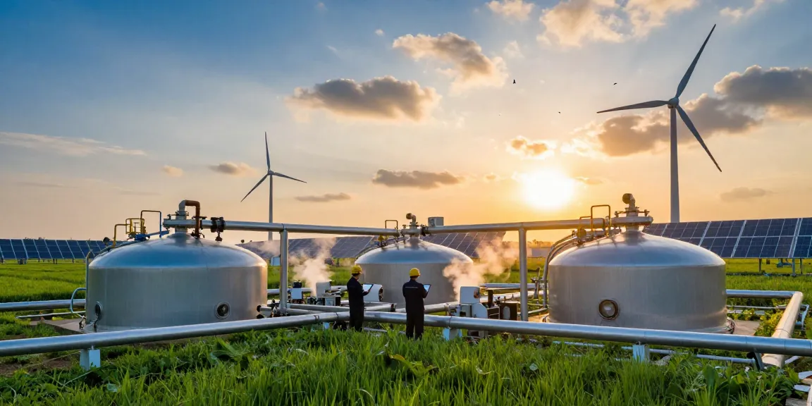 Innovative biogas production facility showcasing technology and sustainability.