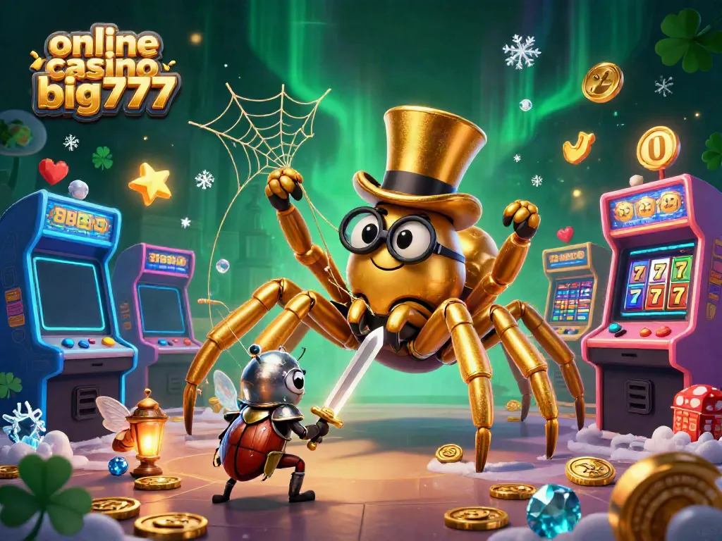 Experience excitement at online casino big777 with cartoon characters and vibrant gaming elements.