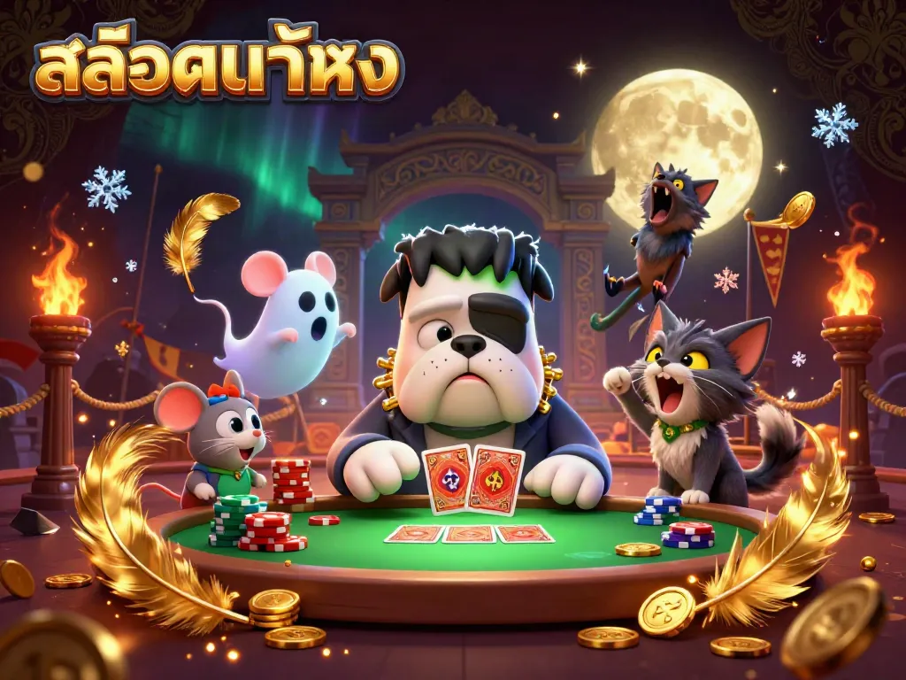 Engage in thrilling gameplay with สล็อตแท้ตรง at an exciting 3D casino table featuring a vibrant scene.