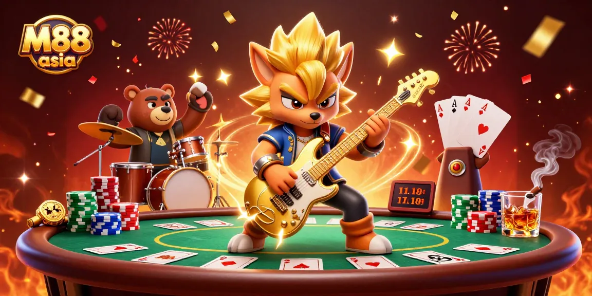 Engage in thrilling experiences at M88 asia with vibrant casino elements and action-packed characters.