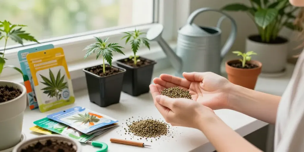 Cannabissamen kaufen und prüfen, um optimale Sorten im Indoor-Garten anzubauen.