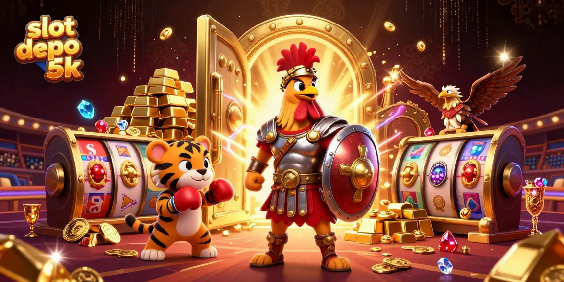 Experience winning potential with slot depo 5k as a gladiator rooster battles in a dazzling casino arena.