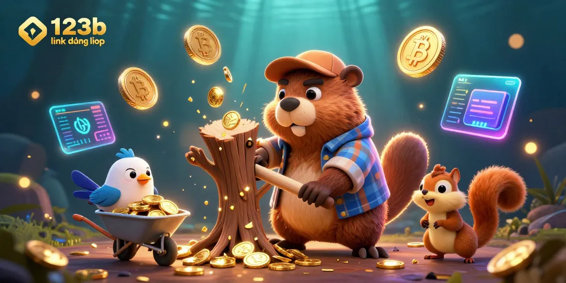 Engage with thrilling games at 123b link đăng nhập, featuring a vibrant 3D casino illustration.