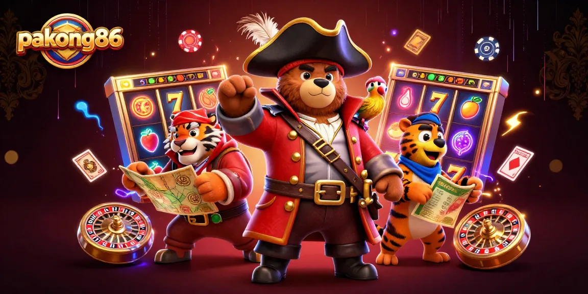 Engage in thrilling casino adventures with pakong86 through vibrant illustrations showcasing dynamic gambling elements.