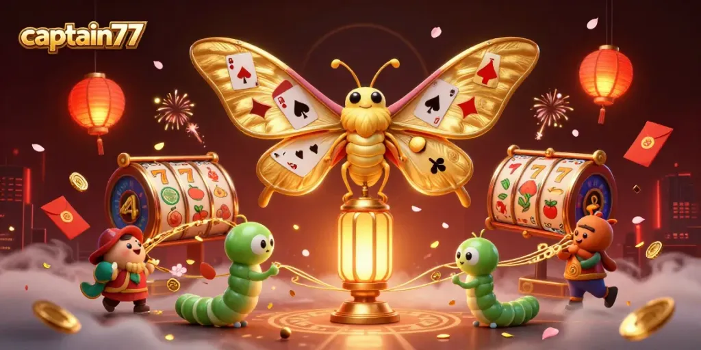 Spin winning reels with captain77's thrilling slot games illustrated in vibrant detail.