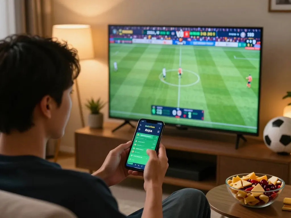 Bola Online sports betting action seen on a smartphone during an exciting live match.