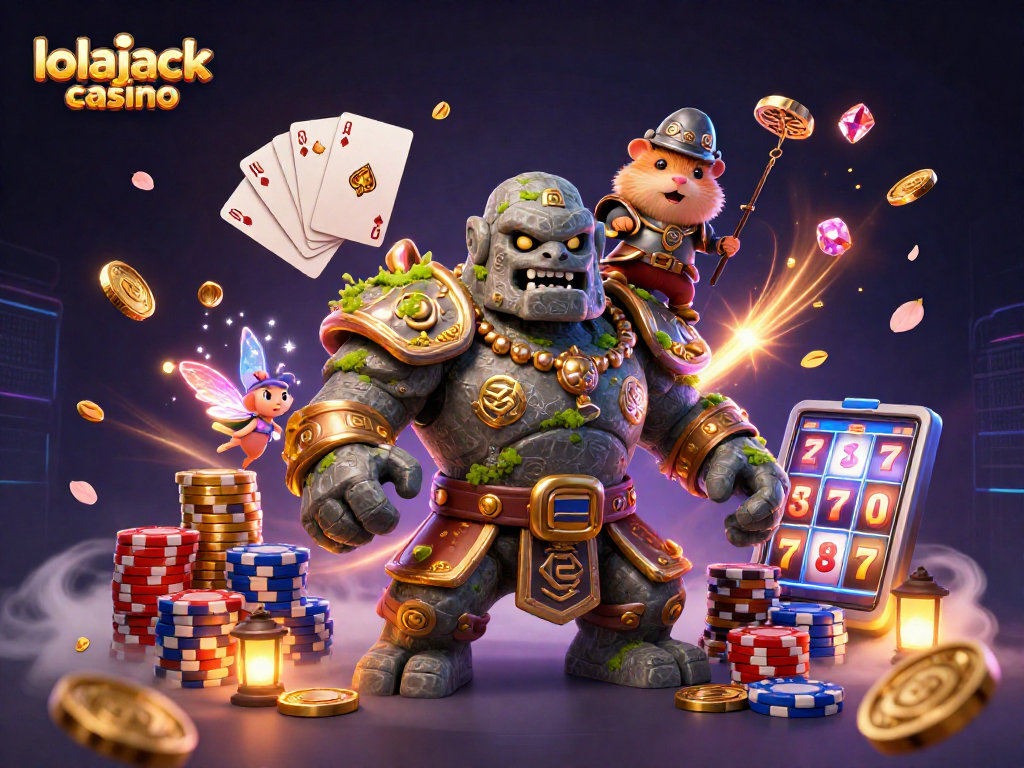 Experience the magic of lolajack casino with animated characters and dynamic casino game elements.