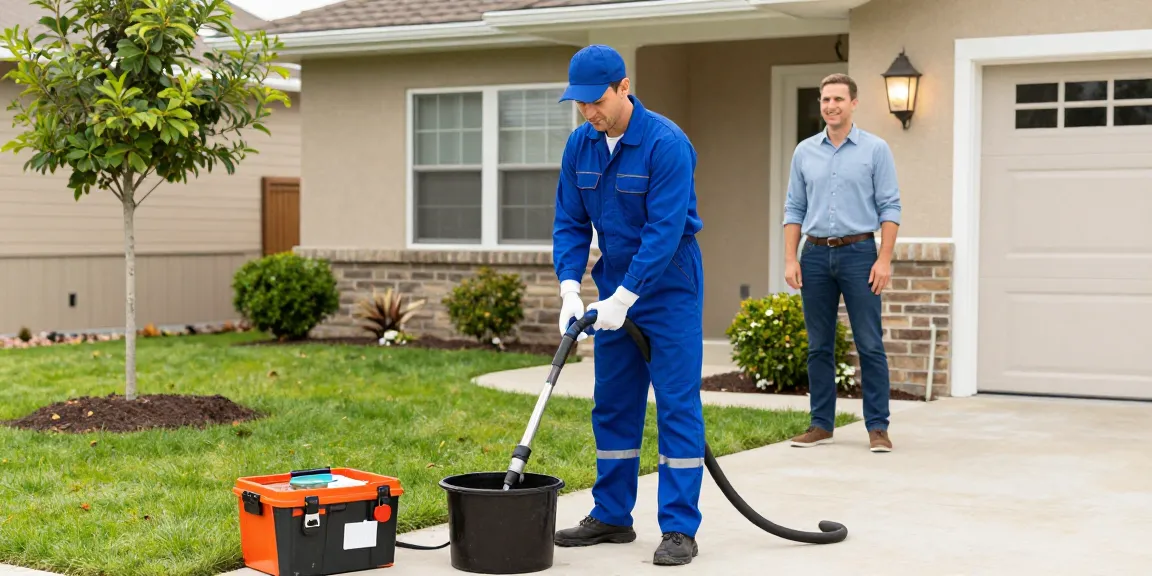 Septic pumping by a trusted local provider at a residential home, showcasing professional service.
