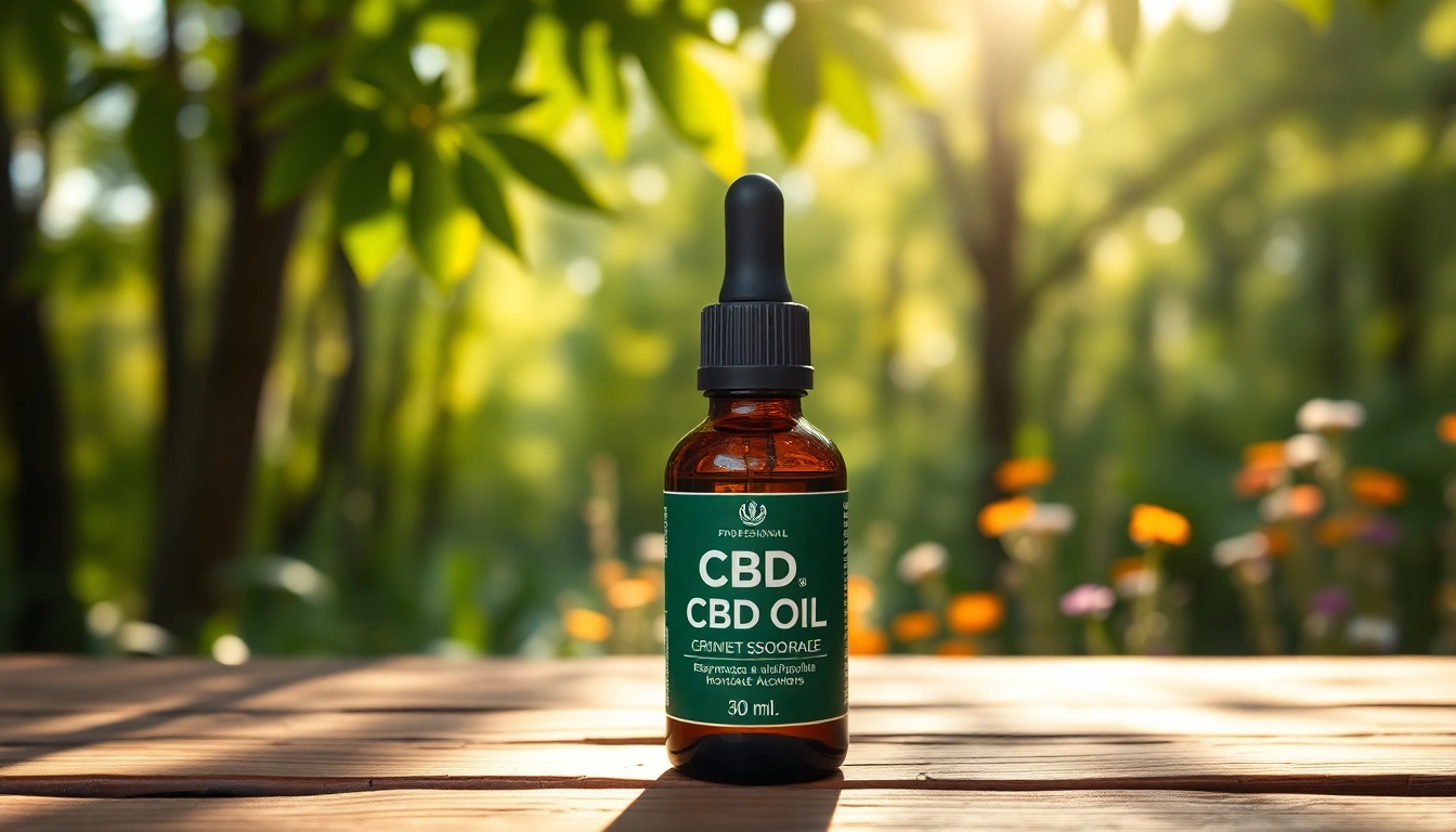 Showcasing a CBD Oil bottle emphasizing its therapeutic benefits amidst a calming natural backdrop.