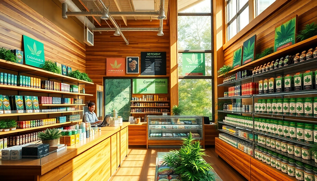 Discover the welcoming environment of a Weed Store, featuring vibrant products and friendly staff.
