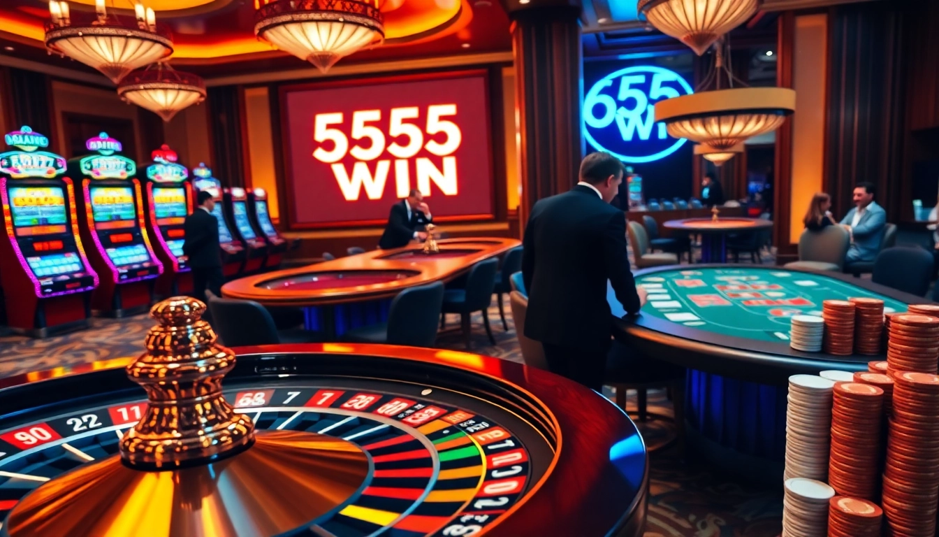 Experience the thrill of winning at 555 win with vibrant casino tables and lively gameplay.